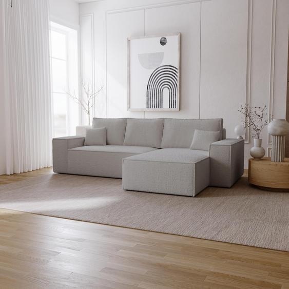 Canapé dangle avec fonction sommeil Bergamo L - Canapé 275 cm avec coffre de lit - droite, Canapé dangle en L, Canapé-lit Gris clair (Anthology 15)