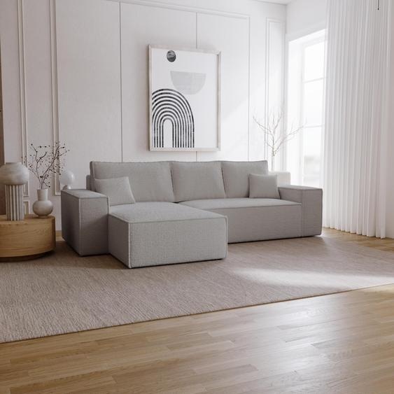 Canapé dangle avec fonction sommeil Bergamo L - Canapé 275 cm avec coffre de lit - gauche, Canapé dangle en L, Canapé-lit Gris clair (Anthology 15)