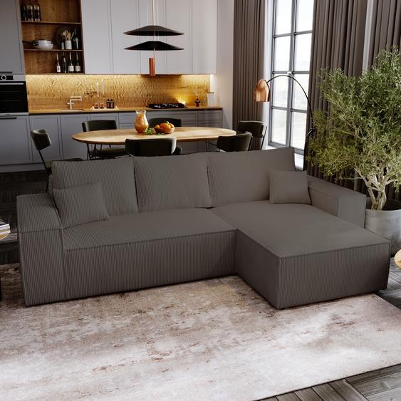 Canapé dangle avec fonction sommeil Majorka L - Canapé 280 cm avec coffre de lit, Canapé dangle en L, Canapé-lit Ensemble - Marron & Poso 04