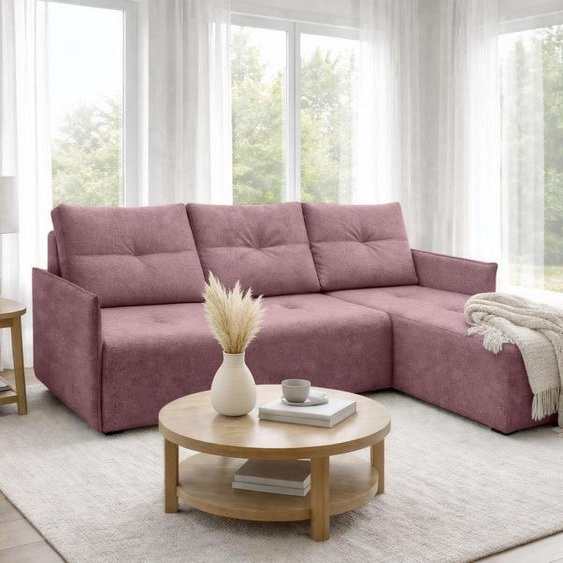 AX LIVING Canapé dangle Damascus Rosa avec fonction couchage, coffre de rangement, canapé-lit 212 cm, côté droit