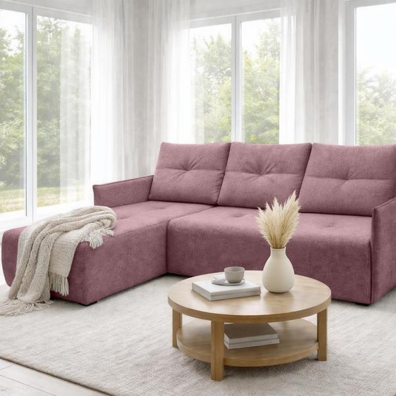 AX LIVING Canapé dangle Damascus Rose avec fonction couchage, coffre de rangement, canapé-lit 212 cm, côté gauche