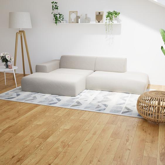 Canapé dangle - Blanc crème, design arrondi, canapé en L ou angle, confortable avec méridienne ou coin - 270 x 72 x 168 cm, modulable