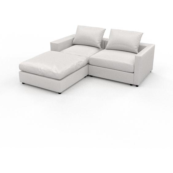 Canapé dangle - Blanc, design arrondi, canapé en L ou angle, confortable avec méridienne ou coin - 216 x 62 x 204 cm, modulable