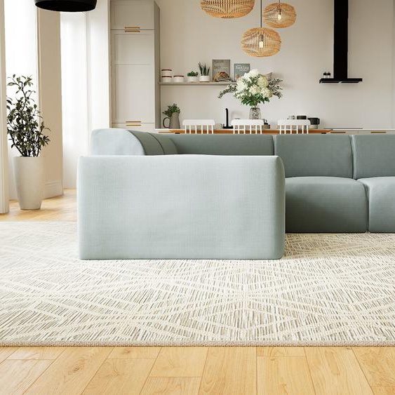 Canapé dangle - Bleu Pigeon, design arrondi, canapé en L ou angle, confortable avec méridienne ou coin - 227 x 72 x 214 cm, modulable