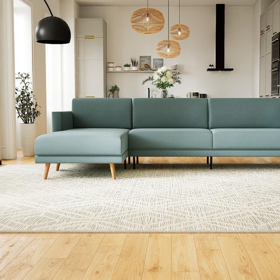 Canapé dangle - Bleu Pigeon, design épuré, canapé en L ou angle, élégant avec méridienne ou coin - 304 x 81 x 162 cm, modulable