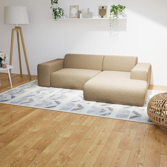 Canapé dangle - Brun Caramel, design arrondi, canapé en L ou angle, confortable avec méridienne ou coin - 243 x 72 x 168 cm, modulable