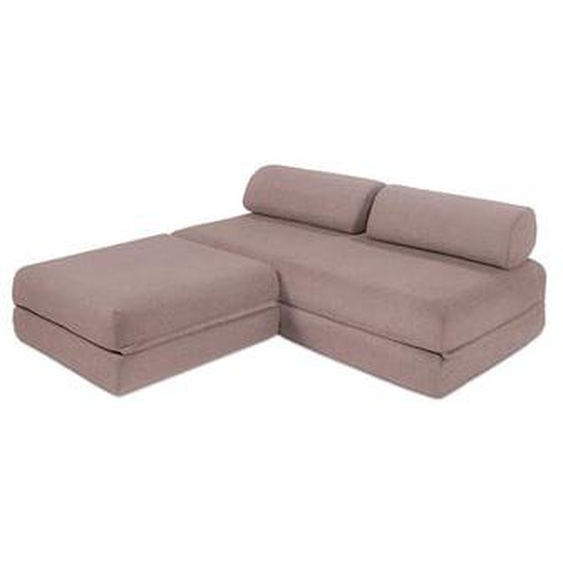 Canapé dangle convertible 4 places - Tissu lisse - Rose