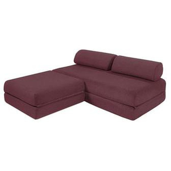 Canapé dangle convertible 4 places - Tissu lisse - Rose