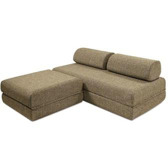 Canapé dangle convertible 4 places - Tissu tweed - Rouge