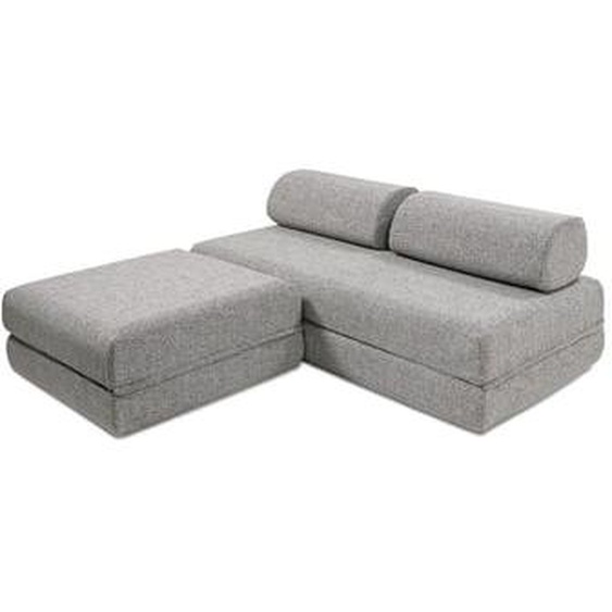 Canapé dangle convertible 4 places - Tissu tweed - Rouge