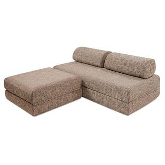 Canapé dangle convertible 4 places - Tissu tweed - Rouge
