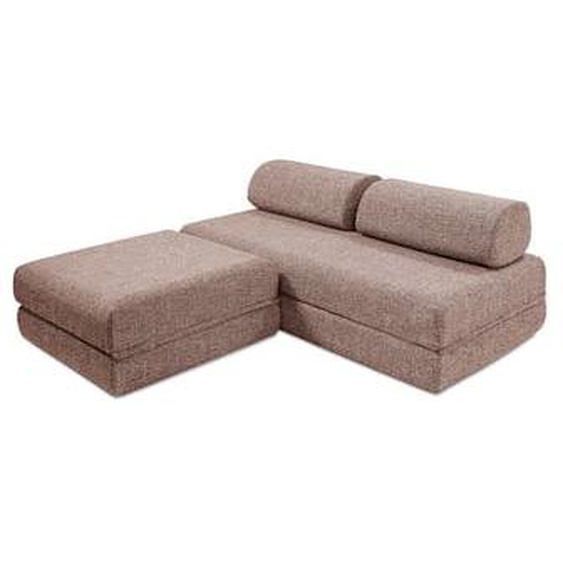Canapé dangle convertible 4 places - Tissu tweed - Rouge