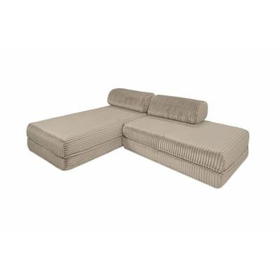 Canapé dangle convertible 5 places - Velours côtelé XL - Taupe