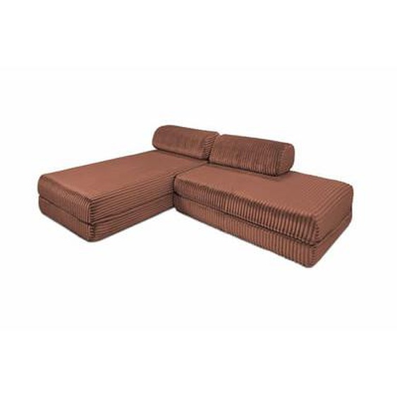 Canapé dangle convertible 5 places - Velours côtelé XL - Taupe
