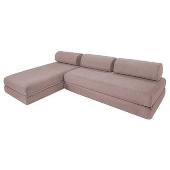 Canapé dangle convertible 6 places - Tissu lisse - Marron