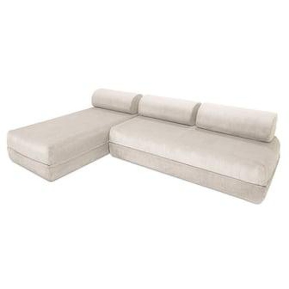 Canapé dangle convertible 6 places - Velours côtelé - Beige
