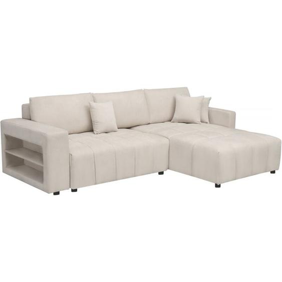 Canapé dangle convertible tissu chenille 3 places - Trocadero - Crème