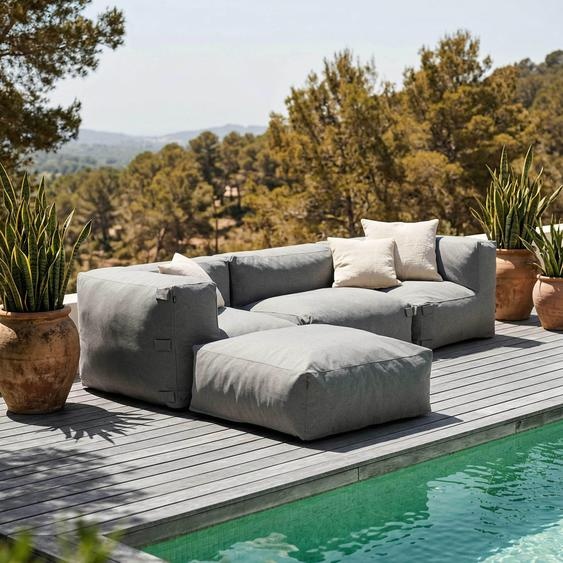 Canapé dangle de jardin modulable 4 places gris - Oviala Mixi