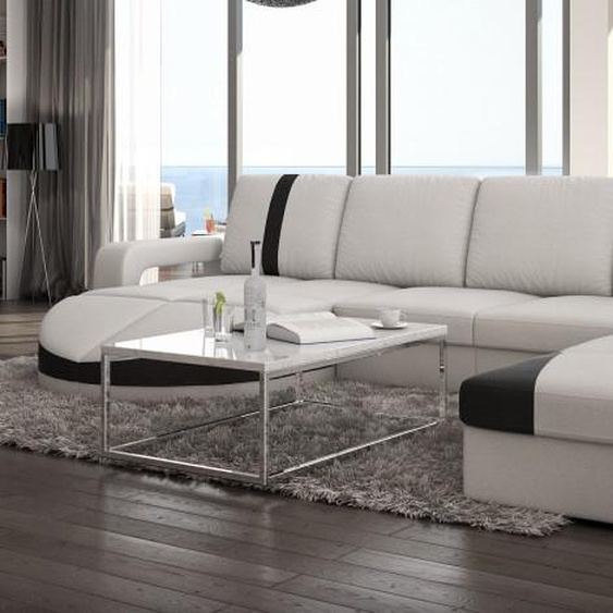 Canapé dangle design cuir panoramique - Utena - Blanc 901 / Lis