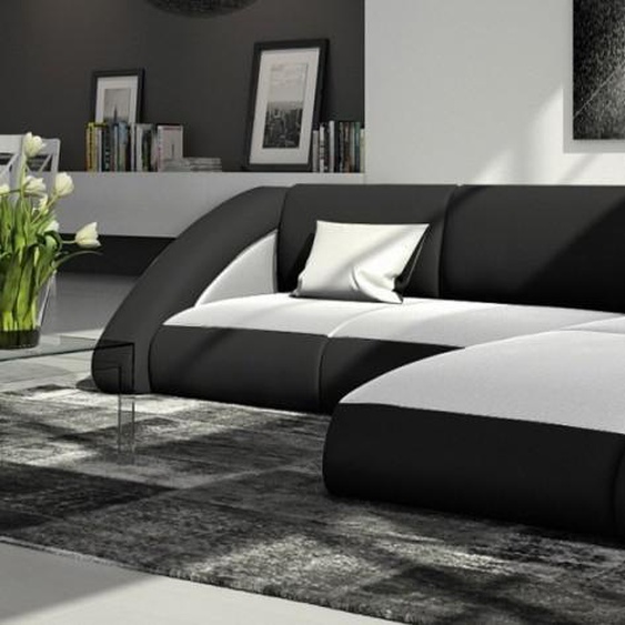 Canapé dangle design en cuir - Hays - Assise Blanc 901 / Dossie