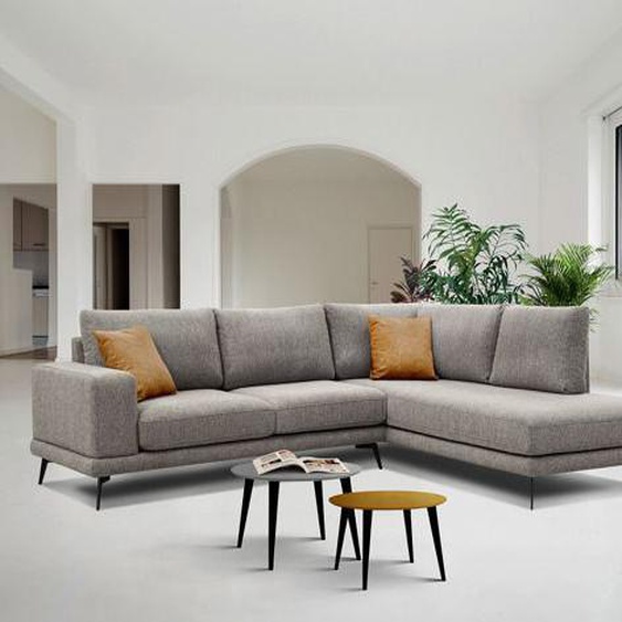 Canapé dangle droit, 5 places, MEDIOLANE, Tissu Taupe