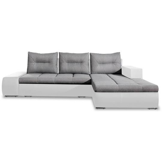 Canapé dangle droit convertible Santiago Gris et Blanc