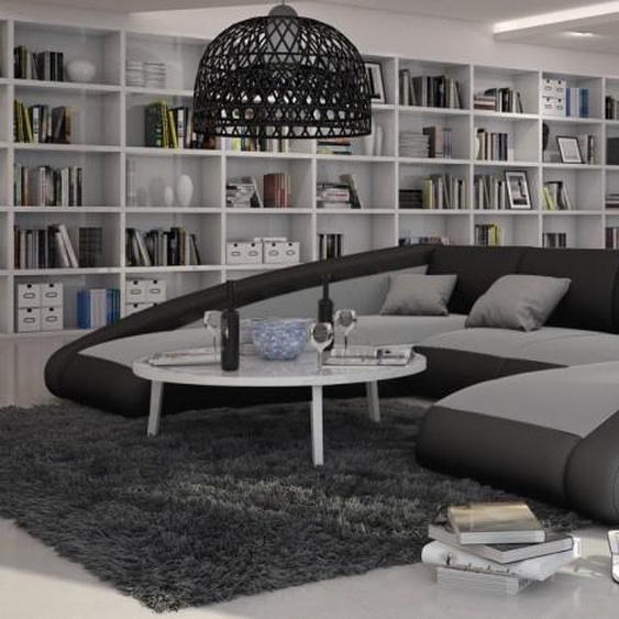 Canapé dangle en cuir panoramique - Olten - Assise Gris clair 9