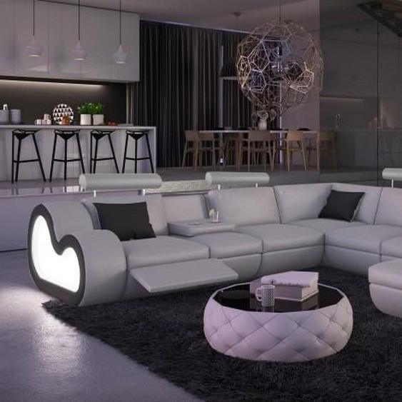Canapé dangle en cuir XXL lumineux - Atco - Tout cuir