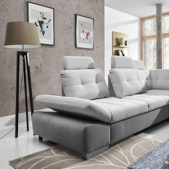 Canapé dangle en forme de L Canapé Salon Garniture Tissu Canapés Fonction lit Canapé-lit