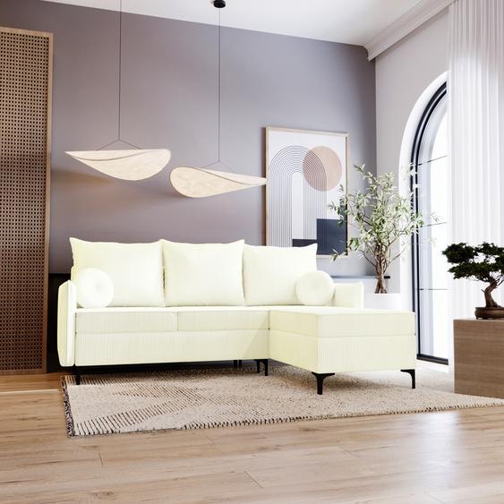 Canapé dangle en L Lion - Canapé de salon avec fonction sommeil & coffre de lit - Droite - Crème & Poso 38