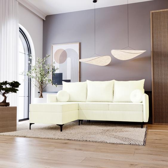 Canapé dangle en L Lion - Canapé de salon avec fonction sommeil & coffre de lit - Gauche - Crème & Poso 38