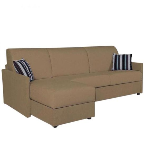 Canapé dangle fixe réversible SUN 252 cm méridienne coffre accoudoirs fins velours amore taupe