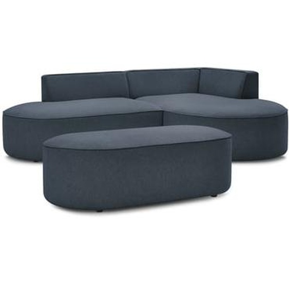 Canapé dangle fixe ROUSSEAU tissu chiné avec pouf