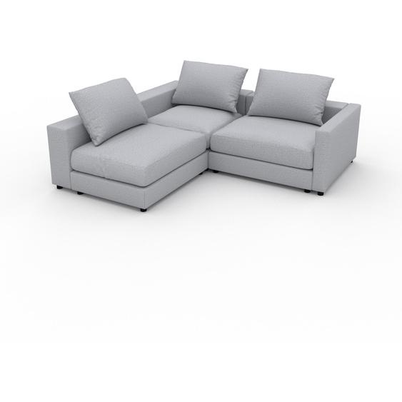 Canapé dangle - Gris clair, design arrondi, canapé en L ou angle, confortable avec méridienne ou coin - 216 x 56 x 204 cm, modulable