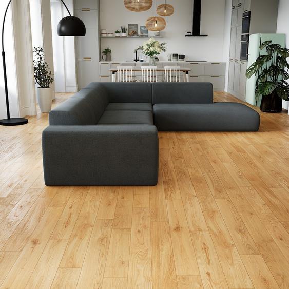 Canapé dangle - Gris Pierre, design arrondi, canapé en L ou angle, confortable avec méridienne ou coin - 267 x 72 x 339 cm, modulable