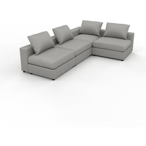 Canapé dangle - Gris sable, design arrondi, canapé en L ou angle, confortable avec méridienne ou coin - 204 x 62 x 306 cm, modulable