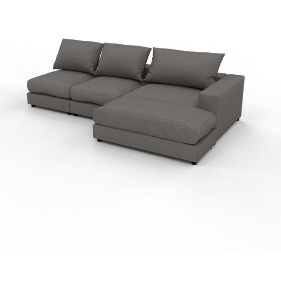 Canapé dangle - Gris Taupe, design arrondi, canapé en L ou angle, confortable avec méridienne ou coin - 282 x 56 x 156 cm, modulable