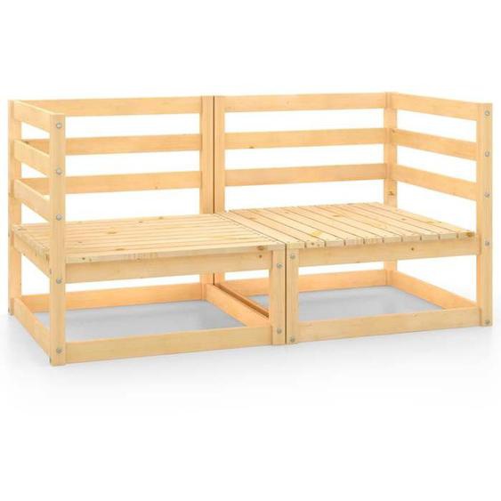 Canapé dangle - Jardin - Bois de pin massif - 2 pièces - Modulaire - Flexible