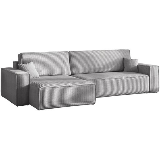 Canapé dangle Karl XL tissu Poso 110 gris clair