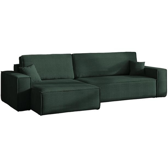 Canapé dangle Karl XL tissu Poso 14 vert foncé