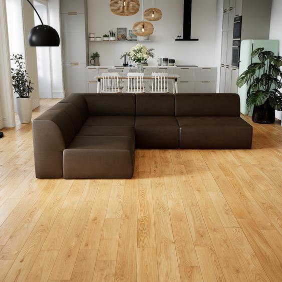 Canapé dangle - Marron café, design arrondi, canapé en L ou angle, confortable avec méridienne ou coin - 267 x 72 x 227 cm, modulable