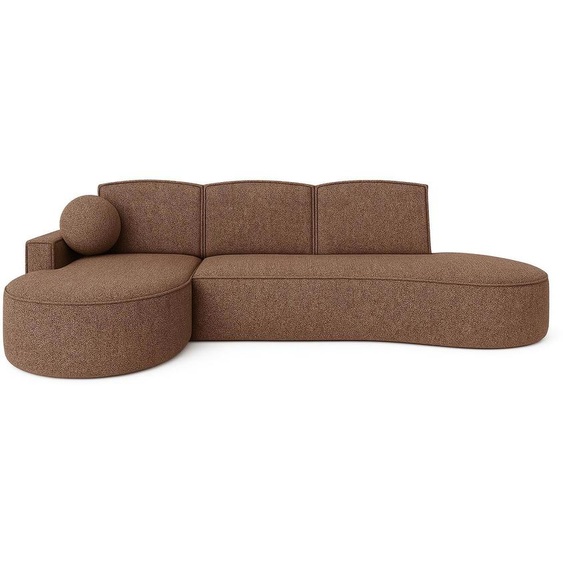 Canapé dangle MOLLY de forme arrondie en tressage marron - forme arrondie très tendance ! (avec fonction de couchage) Surface de couchage : 140x207 cm