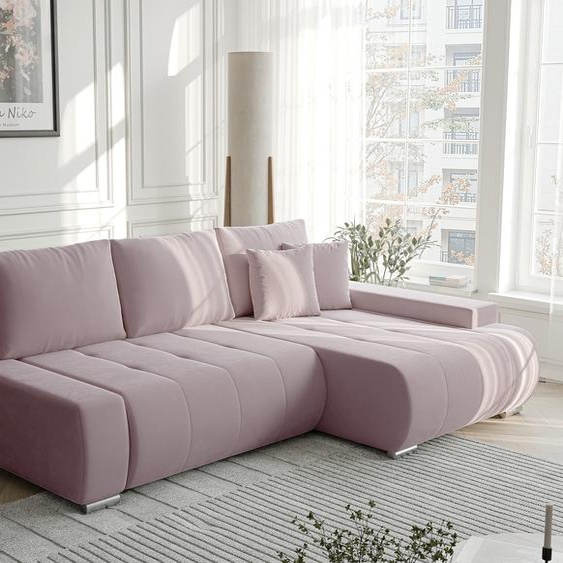 Canapé dangle NIKO avec fonction sommeil et coffre de lit Canapé dangle en L Salon Canapé avec coffre de lit Canapé droit Monolith 62 Violet