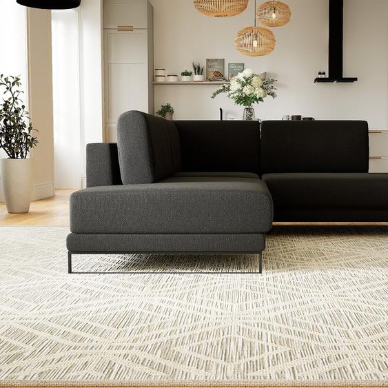 Canapé dangle - Noir Nuit, design épuré, canapé en L ou angle, élégant avec méridienne ou coin - 214 x 75 x 214 cm, modulable