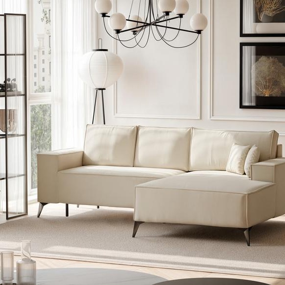 Canapé dangle OTIS avec fonction sommeil et coffre de lit 294 cm Beige Coin droit Canapé salon moderne Canapé-lit dangle indépendant Canapé 144x244 cm Monolith 02