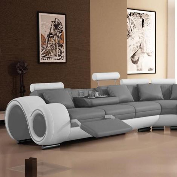 Canapé dangle relax design en cuir - Carlson - Assise Gris 903