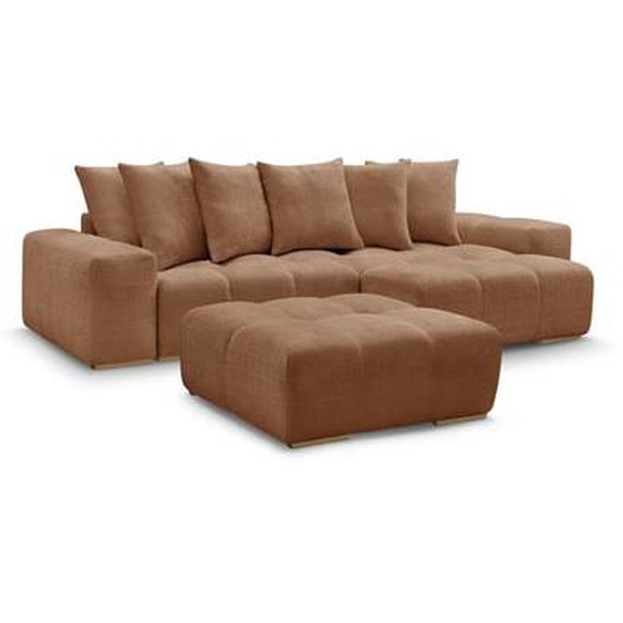Canapé dangle réversible ANAKIN tissu texturé avec pouf