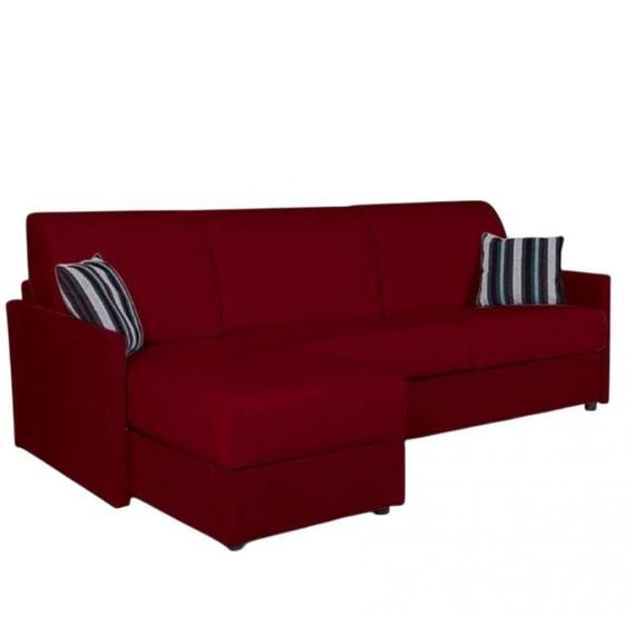 Canapé dangle fixe réversible SUN 252 cm méridienne coffre accoudoirs fins microfibre antara bordeaux