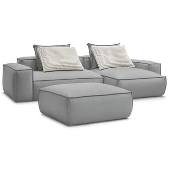 Canapé dangle réversible ultra moelleux BOHEME cuir végan avec pouf