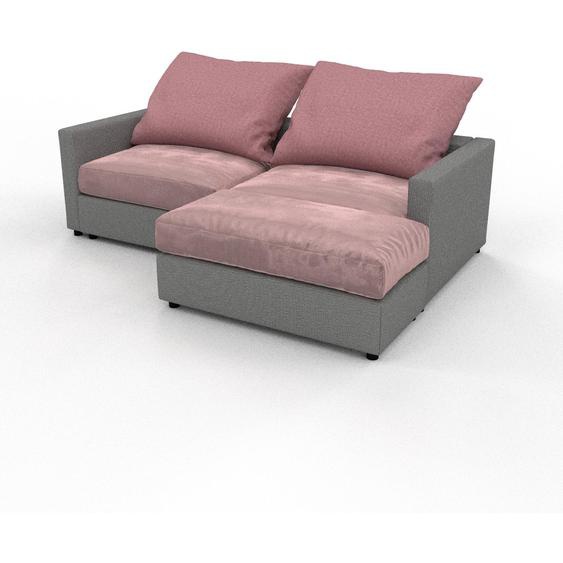 Canapé dangle - Rose Bonbon, design arrondi, canapé en L ou angle, confortable avec méridienne ou coin - 228 x 97 x 156 cm, modulable
